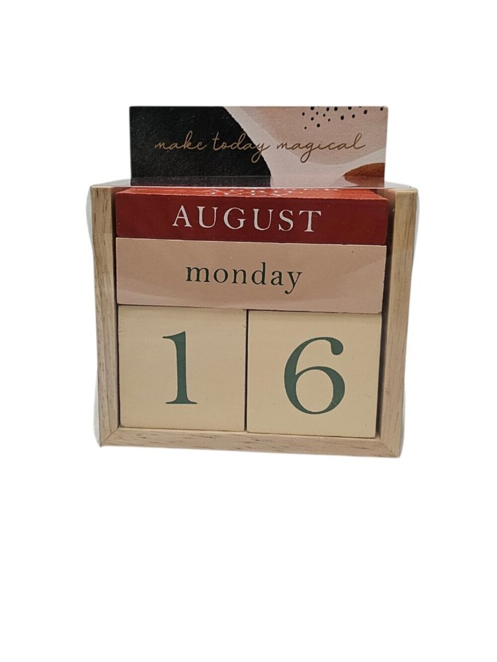 Eccolo New Perpetual Wooden Block Desk Month & Day Calendar Home Decor